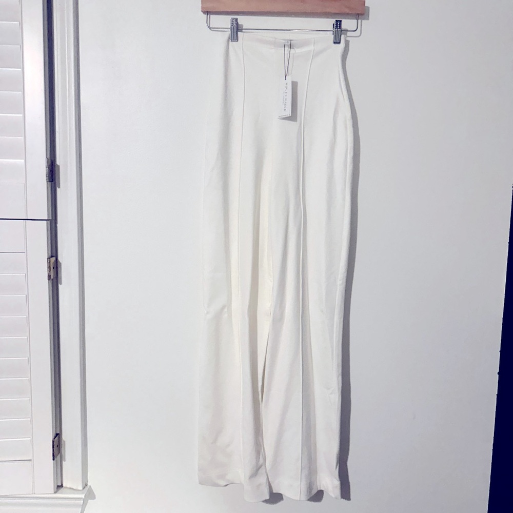 White Straight Leg (narrow wide leg) Ponte Knit Straight Leg Pant